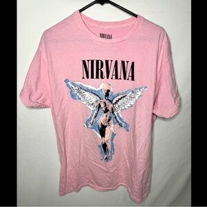 NIRVANA Pink Utero Album Art Graphic Tee LARGE